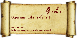 Gyenes Lóránt névjegykártya