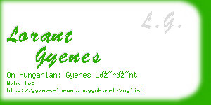 lorant gyenes business card